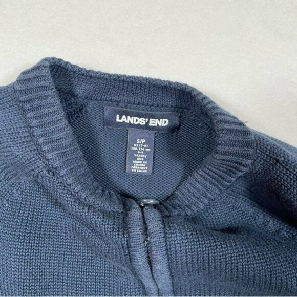 Land's End Girls Cotton Modal Zip Front Cardigan Sweater Size 7-8 Thick Warm - Picture 4 of 6